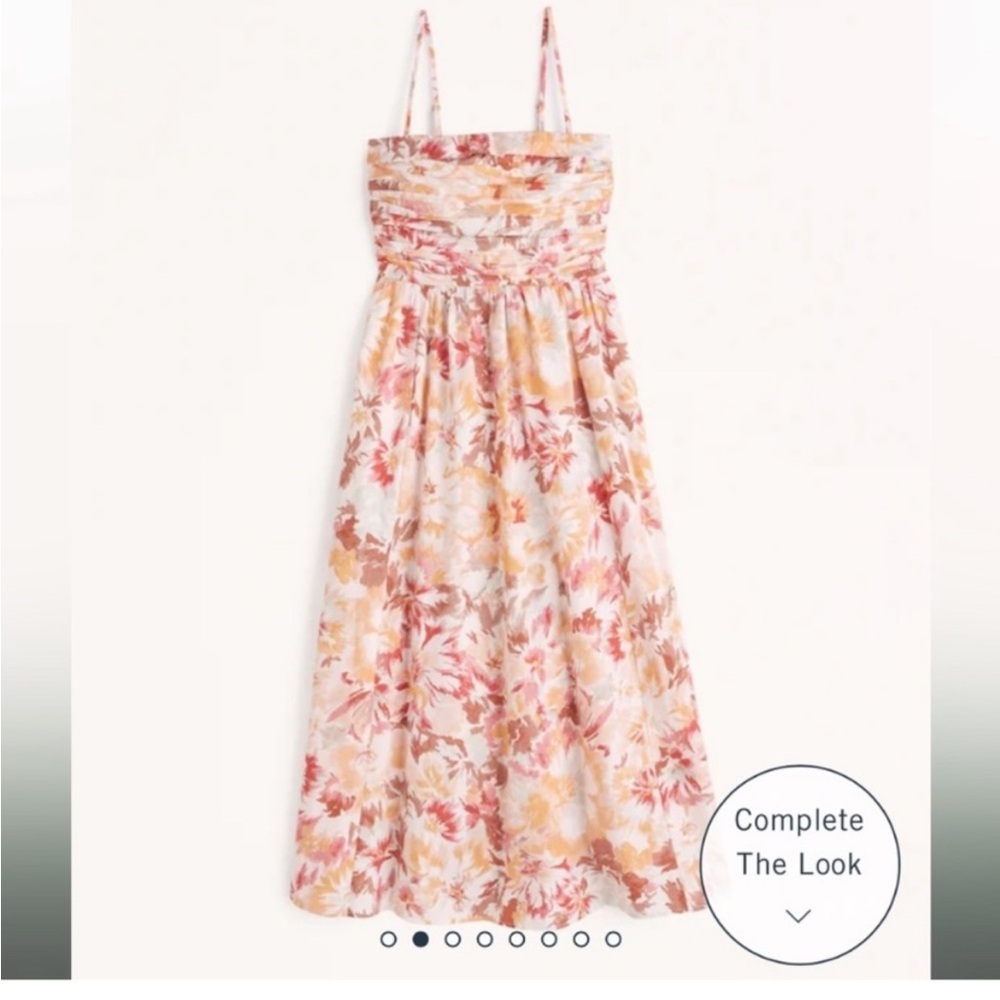 Abercrombie Poplin Midi Dress Strapless